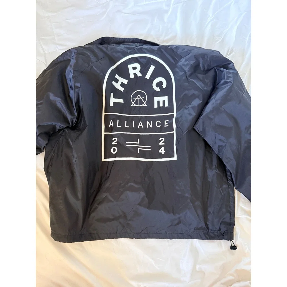 Thrice Alliance 2024 Black Windbreaker 3XL NEW Merch Punk Underground Hardcore